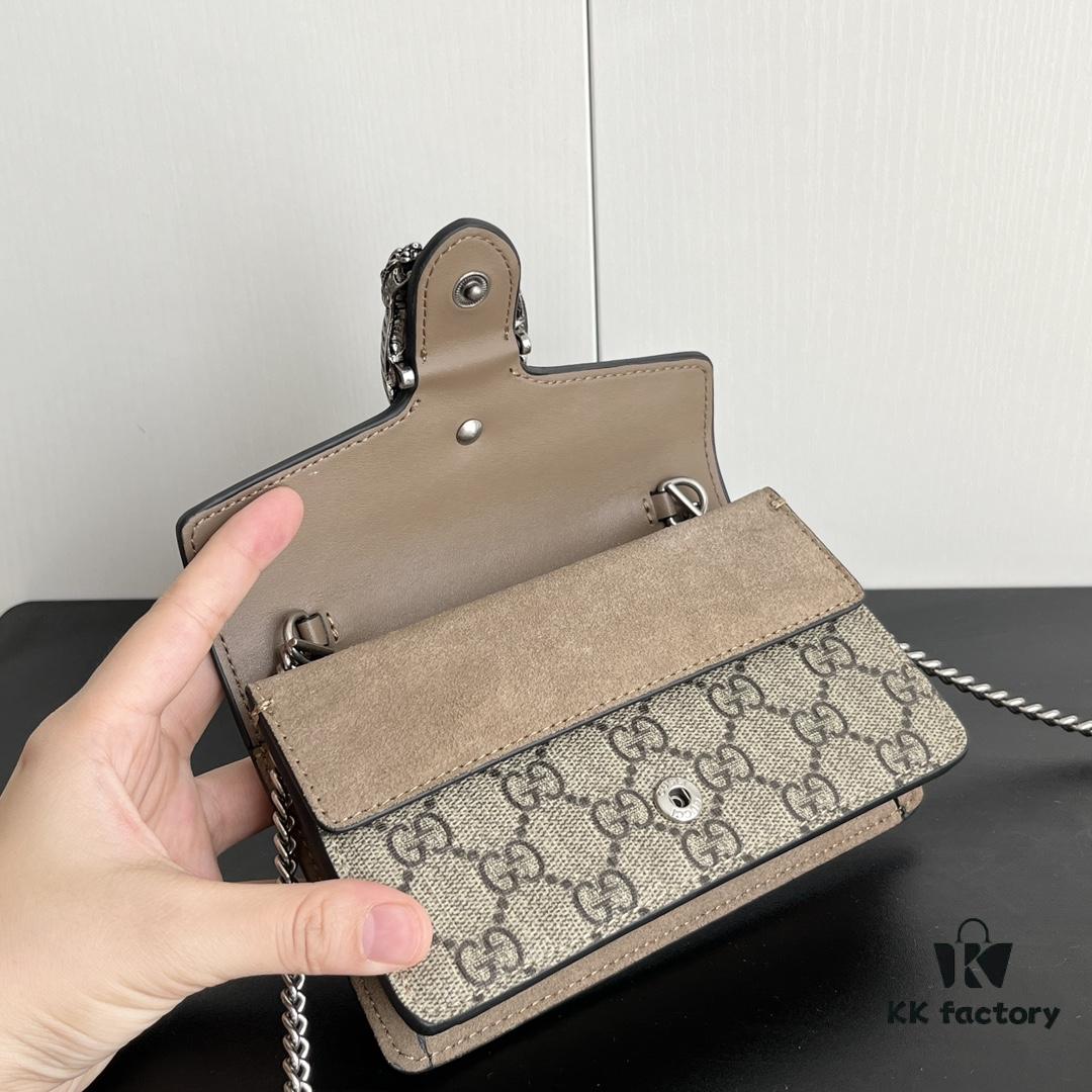 69308cc56e68136f4d9a91d3 Gucci Dionysus Mini 16.5 Real Photo with Box - Khaki Model 476432 16.5x10x4.5cm