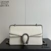 69308ccc6e68136f4d9a91df Gucci Dionysus Diamond Buckle Bag - Upgraded Version Model 499623 White Leather