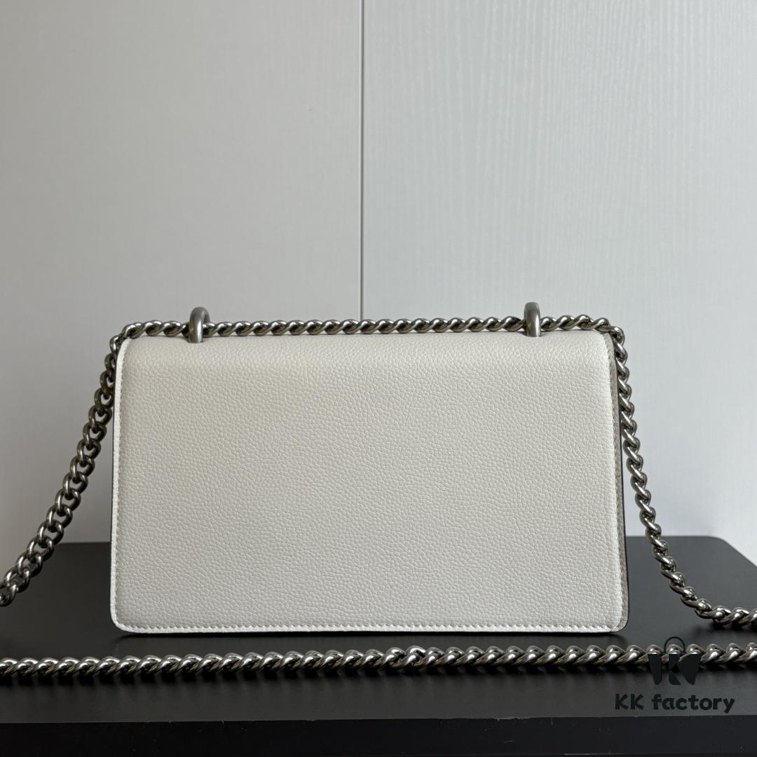 69308cce6e68136f4d9a91e4 Gucci Dionysus Diamond Buckle Bag - Upgraded Version Model 499623 White Leather