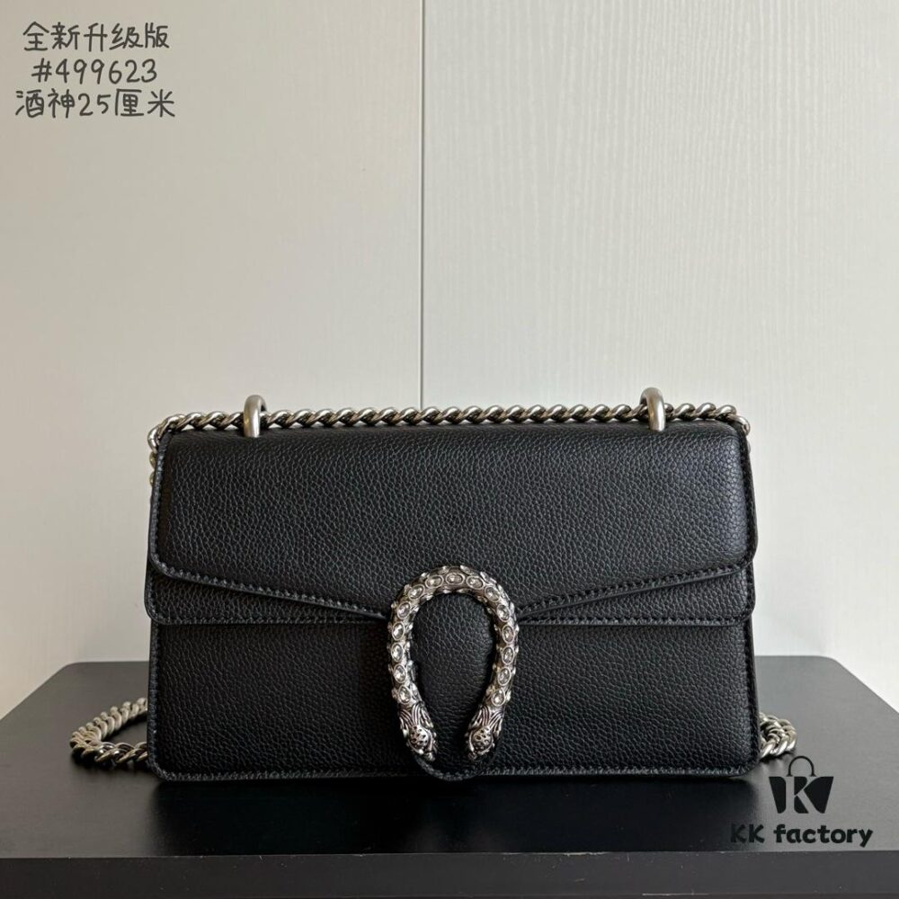 69308ccf6e68136f4d9a91e8 Gucci Dionysus Tiger Head Diamond Buckle Bag - Upgraded Version 499623 Black Leather