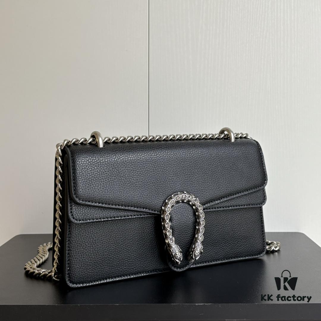 69308cd16e68136f4d9a91eb Gucci Dionysus Tiger Head Diamond Buckle Bag - Upgraded Version 499623 Black Leather