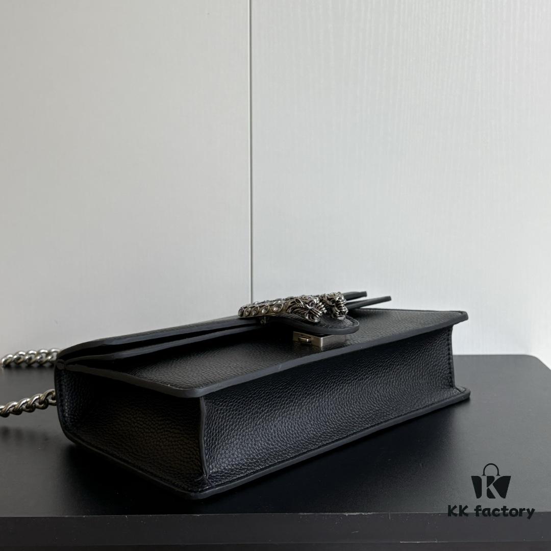 69308cd26e68136f4d9a91ed Gucci Dionysus Tiger Head Diamond Buckle Bag - Upgraded Version 499623 Black Leather