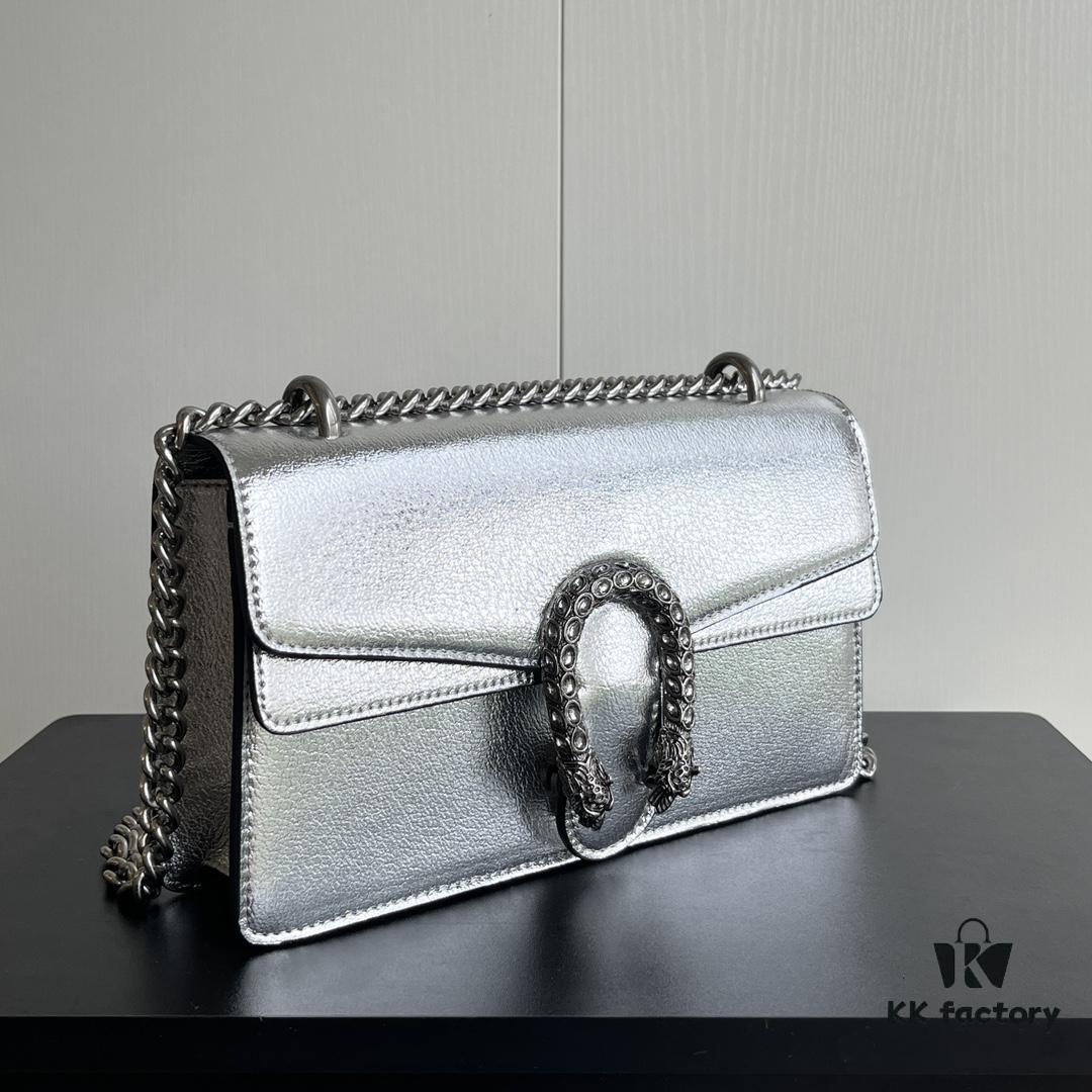 69308cdd6e68136f4d9a9205 Gucci Dionysus Diamond Buckle Bag Silver 499623