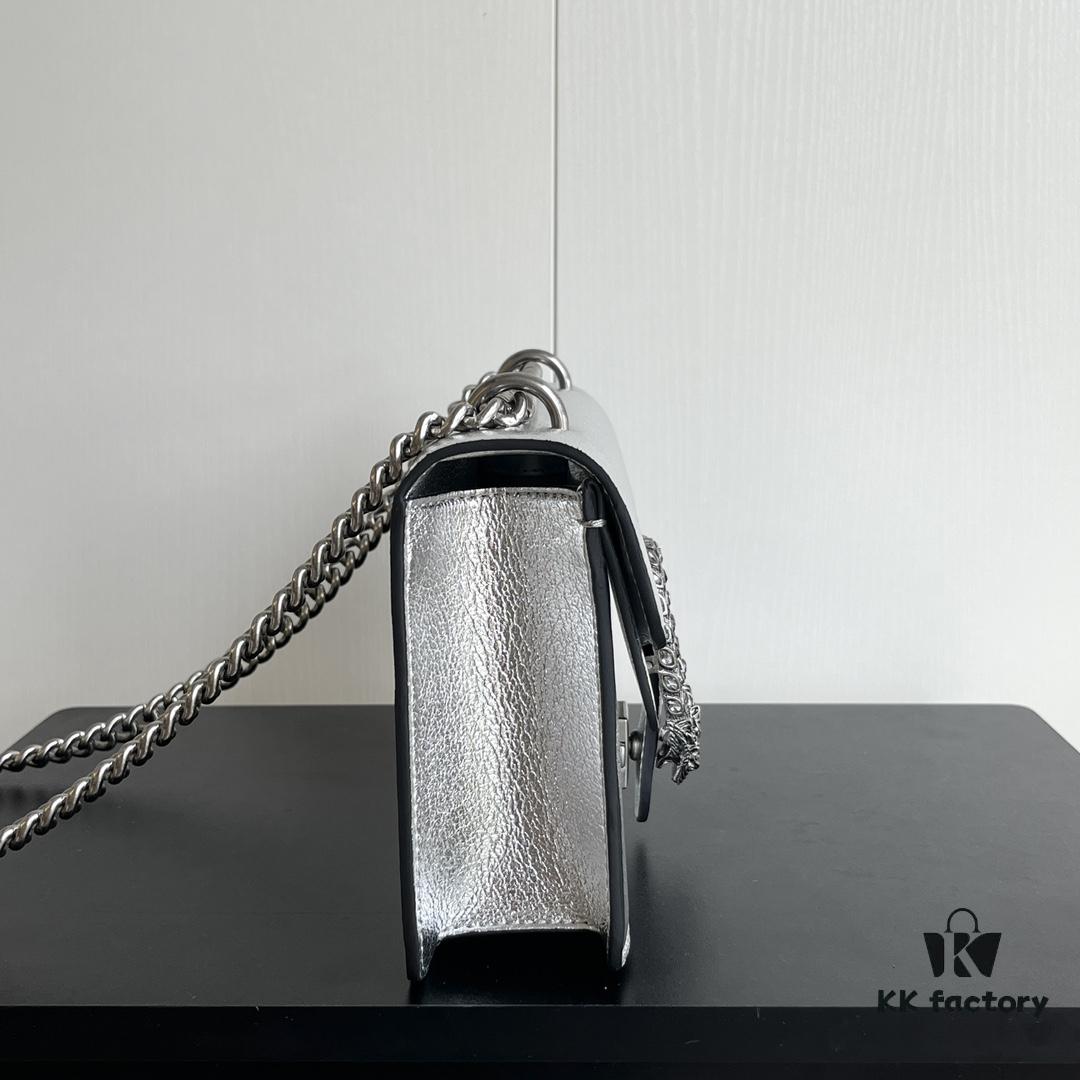 69308cdd6e68136f4d9a9206 Gucci Dionysus Diamond Buckle Bag Silver 499623