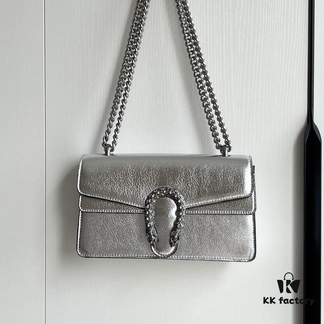 69308cdf6e68136f4d9a920a Gucci Dionysus Diamond Buckle Bag Silver 499623