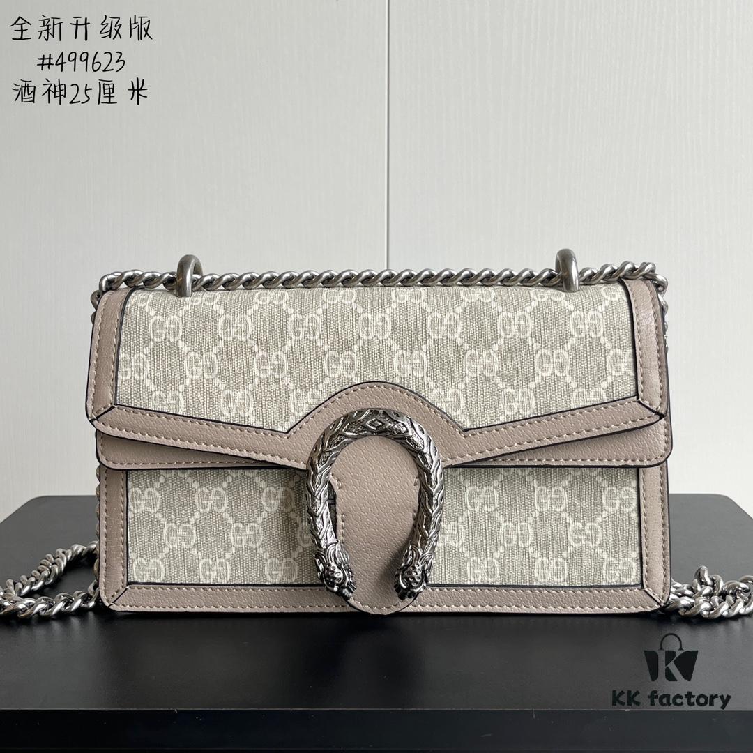 69308ce96e68136f4d9a9220 Gucci Dionysus Diamond Buckle Bag - Oatmeal Model 499623, Size 25x14x8cm