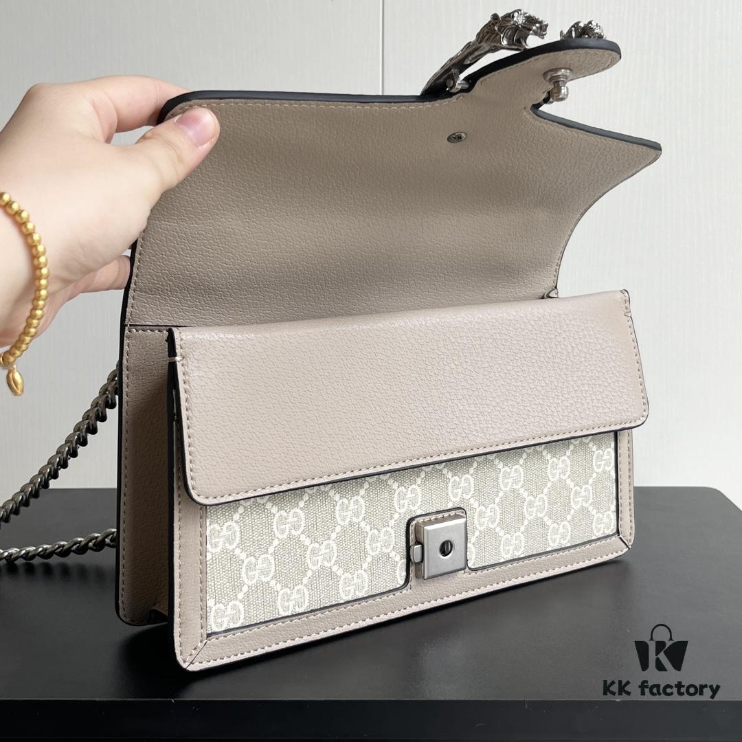 69308ceb6e68136f4d9a9224 Gucci Dionysus Diamond Buckle Bag - Oatmeal Model 499623, Size 25x14x8cm