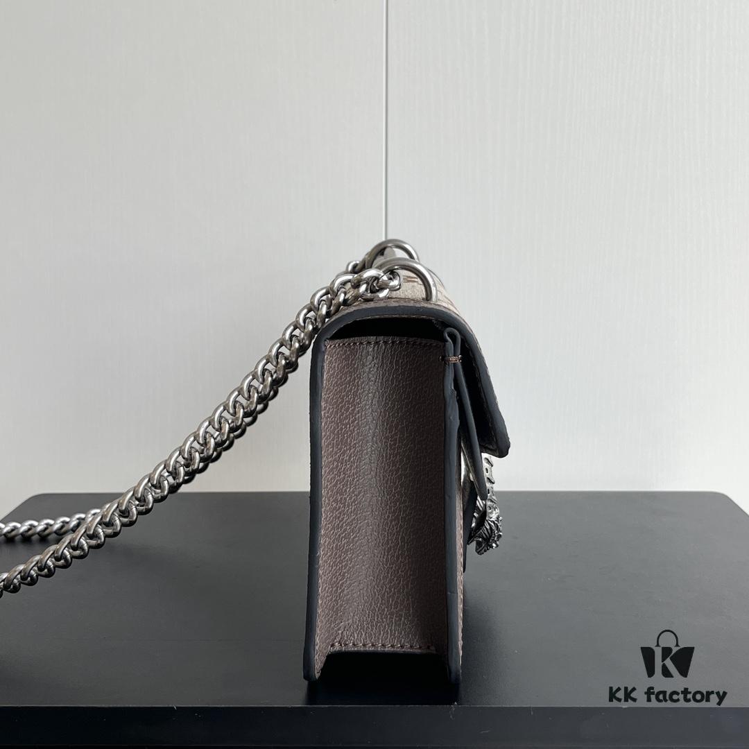 69308cf26e68136f4d9a9232 Gucci Dionysus Diamond Buckle Bag in Apricot Canvas - Upgraded Version