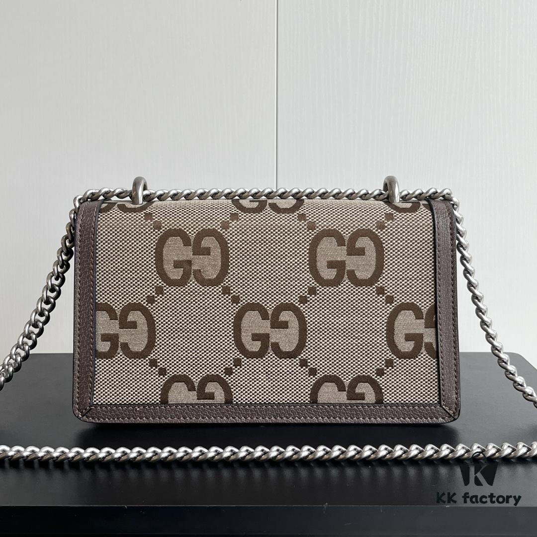 69308cf36e68136f4d9a9234 Gucci Dionysus Diamond Buckle Bag in Apricot Canvas - Upgraded Version