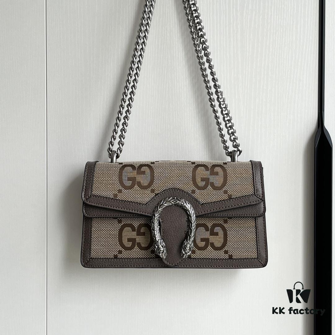 69308cf56e68136f4d9a9238 Gucci Dionysus Diamond Buckle Bag in Apricot Canvas - Upgraded Version