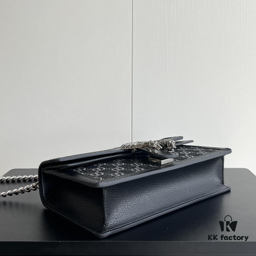 69308cf76e68136f4d9a923c Upgraded Genuine Gucci Dionysus Horsehead Diamond Buckle Bag - Black Denim Model 499623