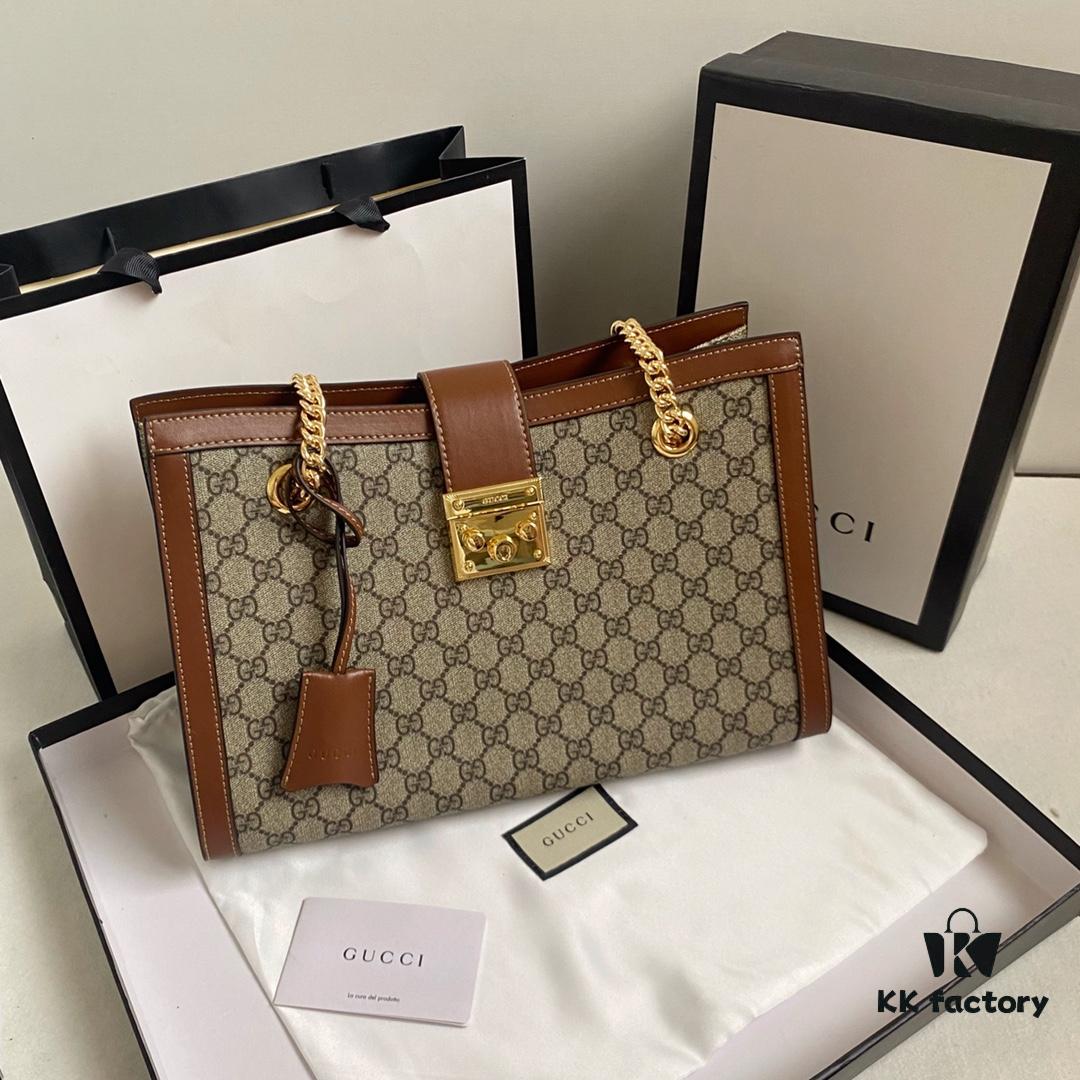 69308d076e68136f4d9a925e Upgraded Genuine Gucci Padlock Series Lock Clasp Double Shoulder Strap Backpack - Model No. 479197 Large Size 35x23x14cm