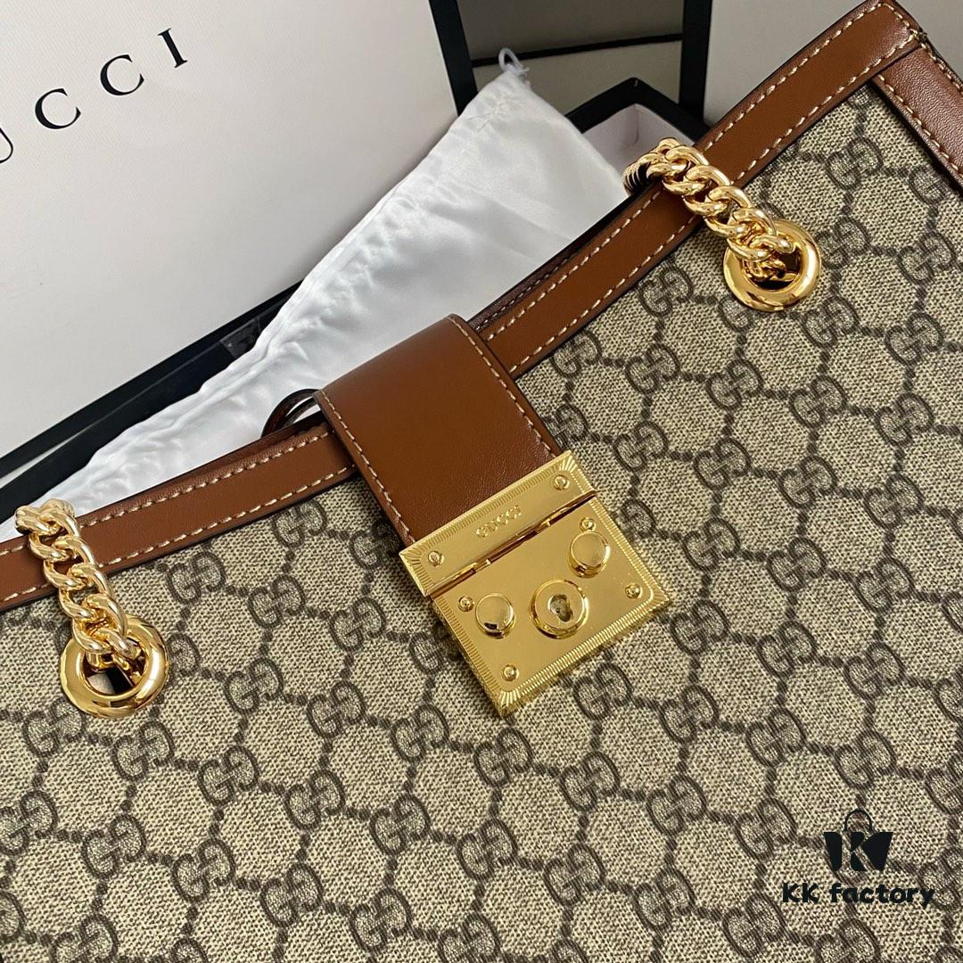69308d096e68136f4d9a9263 Upgraded Genuine Gucci Padlock Series Lock Clasp Double Shoulder Strap Backpack - Model No. 479197 Large Size 35x23x14cm