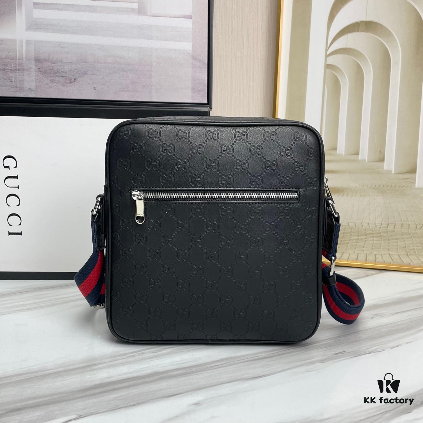 69308d1b6e68136f4d9a9284 Crossbody Bag Model 7019-4# Black Full-Grain High-End Cowhide #Top-Quality Original Design Gucci GUCCI Cabinet Popular Style