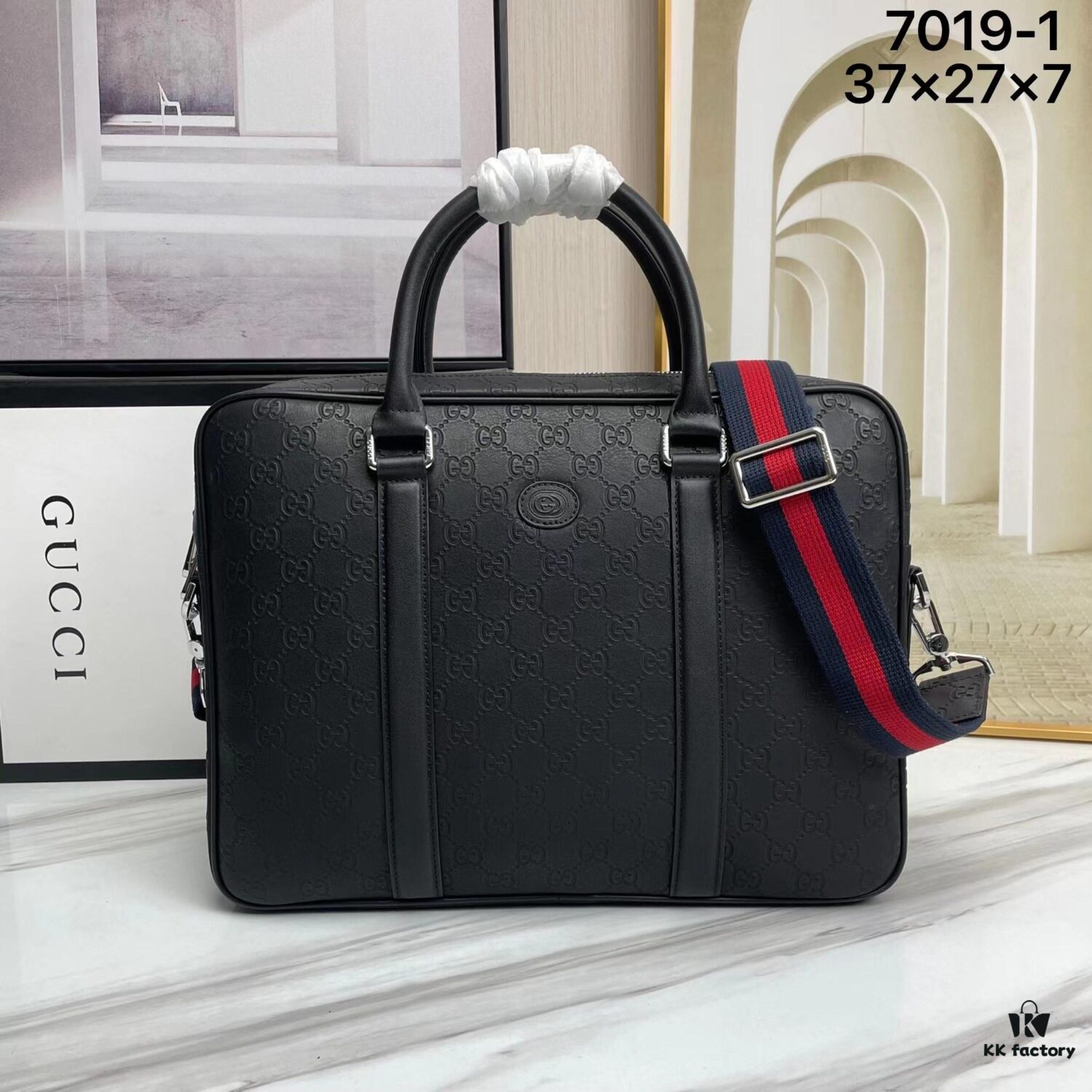 69308d206e68136f4d9a928a Briefcase Model 7019-1# Black Full-Grain High-End Cowhide Leather - Top-Quality Original GUCCI Counter Style, Elegant and Fashionable