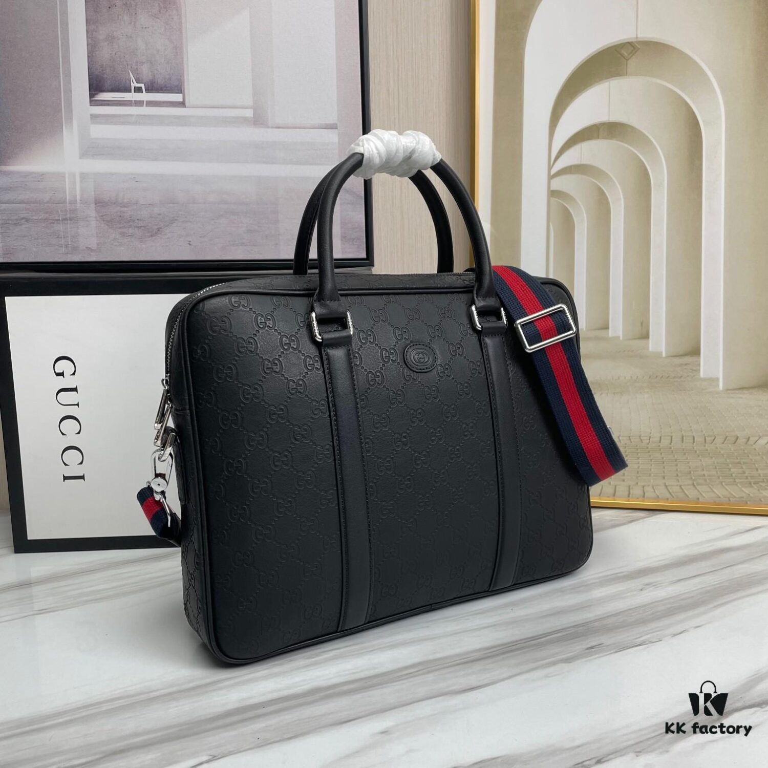 69308d216e68136f4d9a928d Briefcase Model 7019-1# Black Full-Grain High-End Cowhide Leather - Top-Quality Original GUCCI Counter Style, Elegant and Fashionable