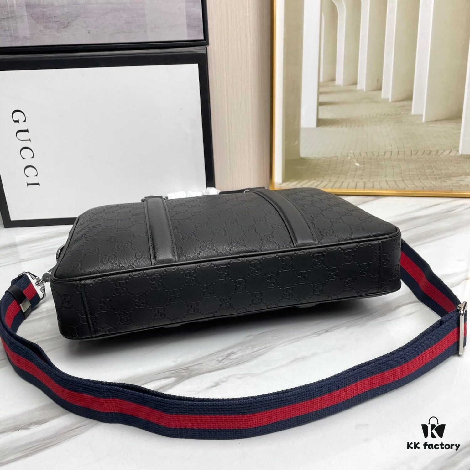 69308d236e68136f4d9a9290 Briefcase Model 7019-1# Black Full-Grain High-End Cowhide Leather - Top-Quality Original GUCCI Counter Style, Elegant and Fashionable