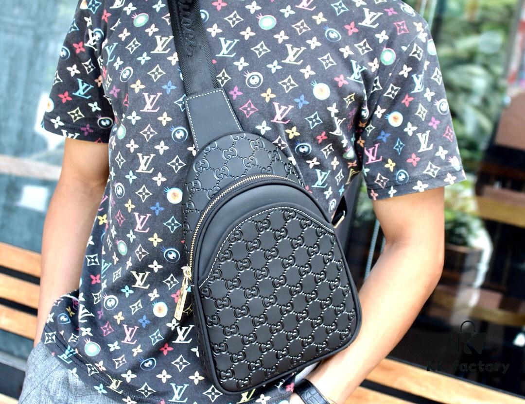 69308d2a6e68136f4d9a929f Gucci Men's Clutch Bag 6018#BLACK (Original Order) - Imported Hardware with Wrist Strap, Premium Full-Grain Italian Leather, Matching Retail Version