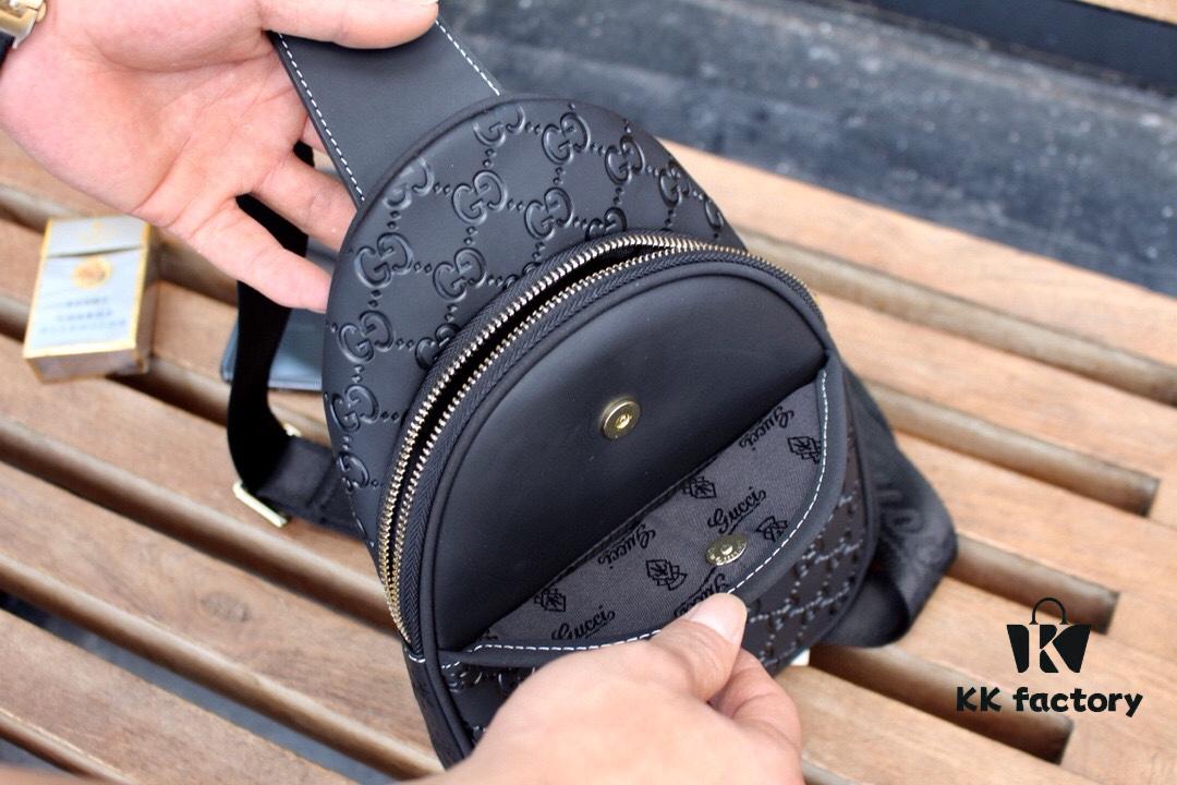 69308d2c6e68136f4d9a92a4 Gucci Men's Clutch Bag 6018#BLACK (Original Order) - Imported Hardware with Wrist Strap, Premium Full-Grain Italian Leather, Matching Retail Version