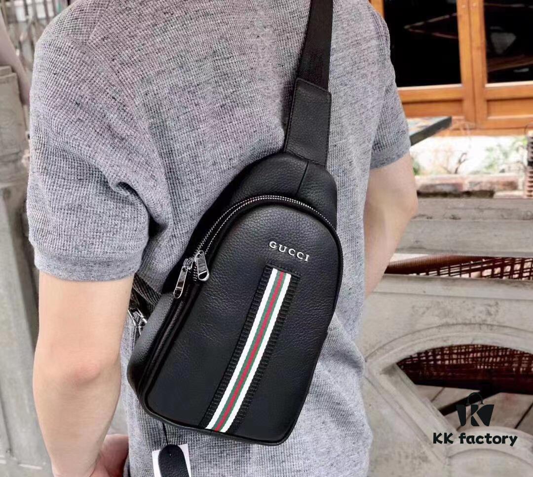69308d2d6e68136f4d9a92a6 Gucci Men's Casual Chest Bag Model 6023 (Original Order), Top-Grade Imported Full-Grain Cowhide, Italian Original Leather, Luxury Designer Style