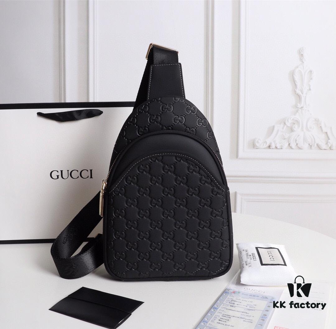 Model No.: 6018#BLACK (Original Order) [Imported Hardware 🐊 Hand 👋 Wrist Clasp 🔒] GUCCI Men's Clutch Bag, Counter Original, High-End Imported Full-Grain Cowhide, Same as Store Version
