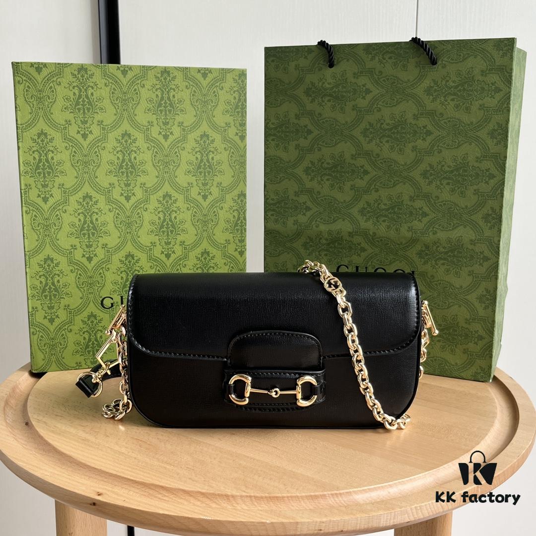 69308d366e68136f4d9a92b6 Gucci Horsebit 1955 Baguette Bag Real Shot Style No. 735178 Black Leather