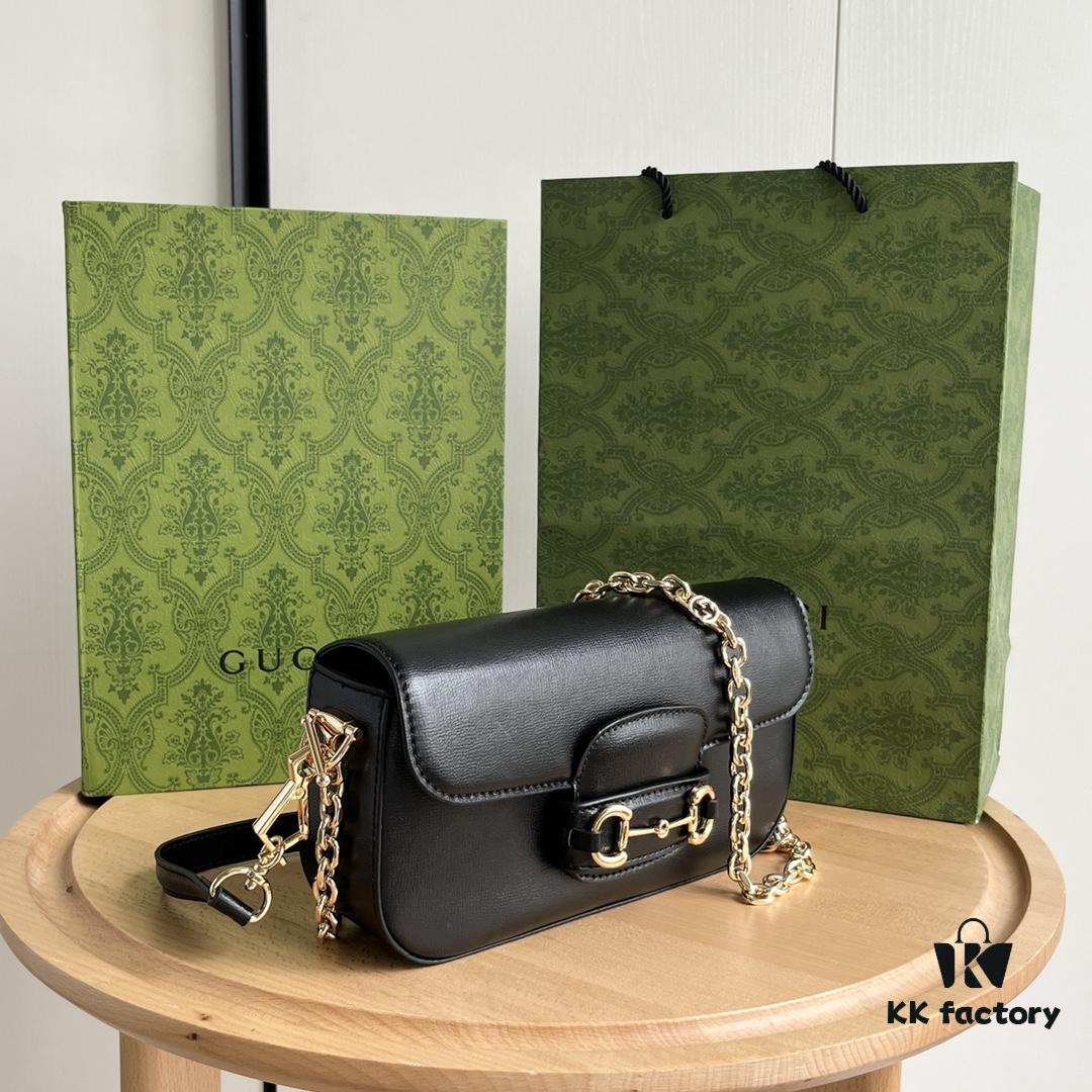 69308d386e68136f4d9a92b8 Gucci Horsebit 1955 Baguette Bag Real Shot Style No. 735178 Black Leather