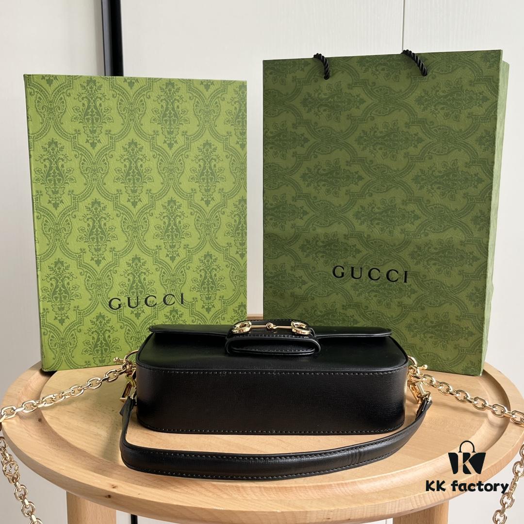 69308d3a6e68136f4d9a92ba Gucci Horsebit 1955 Baguette Bag Real Shot Style No. 735178 Black Leather