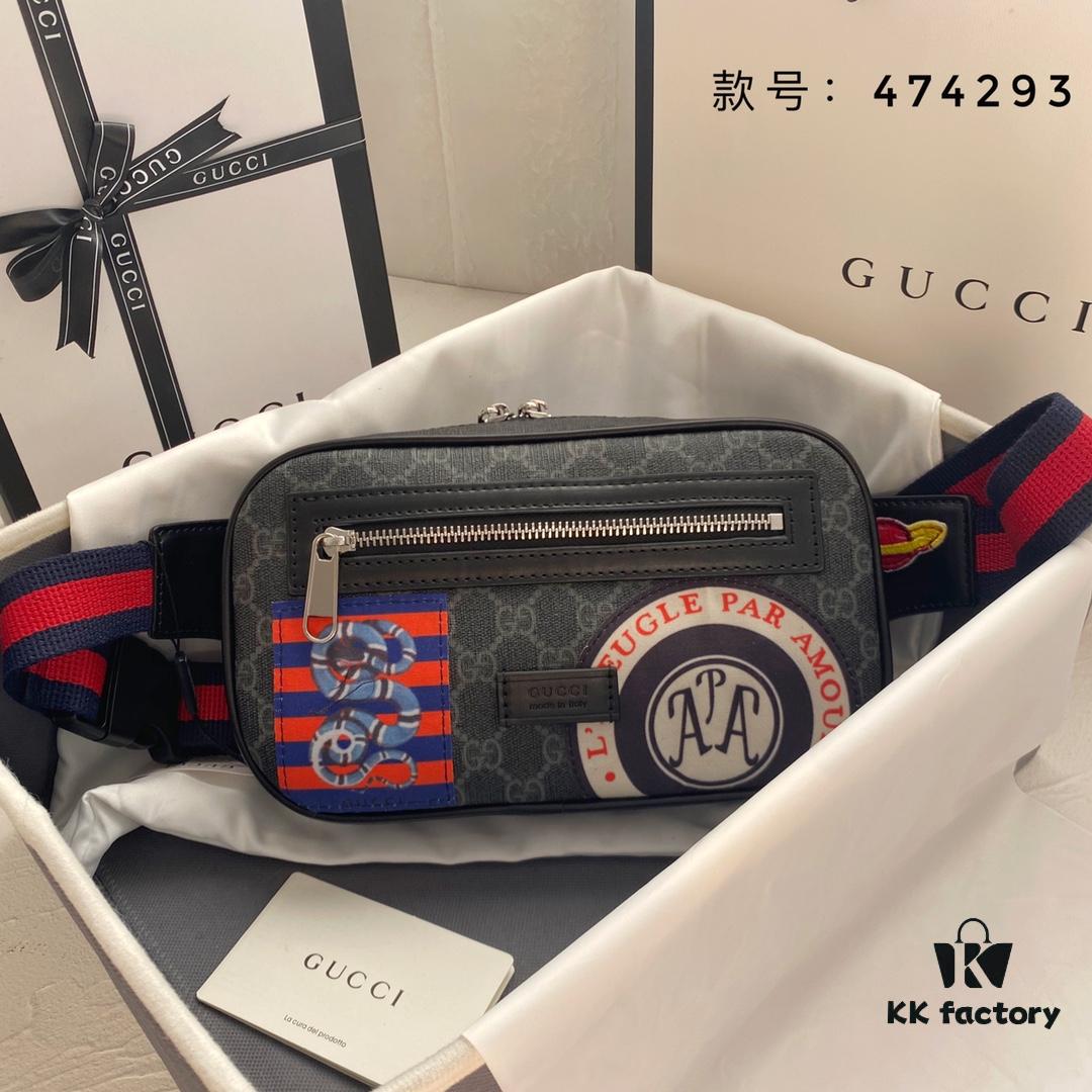 69308d506e68136f4d9a92e4 GUCCI Men's Waist Bag Real Shot High-Quality Replica Premium PVC with Full-Grain Leather YKK Zipper