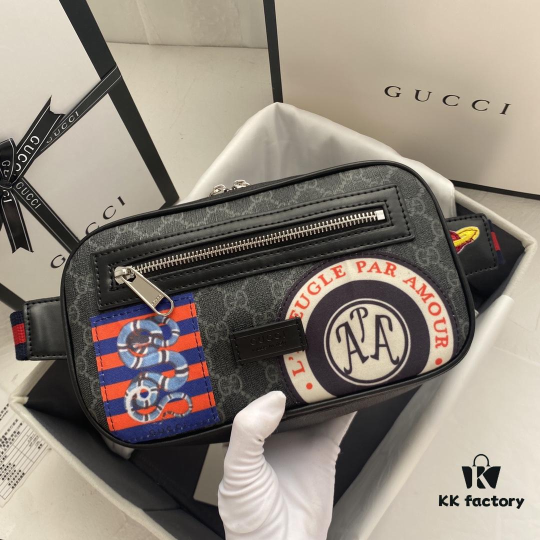 69308d536e68136f4d9a92ea GUCCI Men's Waist Bag Real Shot High-Quality Replica Premium PVC with Full-Grain Leather YKK Zipper