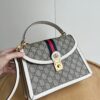 69308d966e68136f4d9a934f Gucci Ophidia Epilogue Collection Tote Bag with Removable Strap, Square Vintage Style, GG Canvas, Striped Webbing