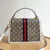 69308d976e68136f4d9a9352 Gucci Ophidia Epilogue Collection Tote Bag with Removable Strap, Square Vintage Style, GG Canvas, Striped Webbing