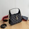 69308dbf6e68136f4d9a939b Authentic Shot # (Double Shoulder Strap) - Gucci Jackie 1961 Small Bag in Black and Ivory GG Denim Jacquard