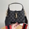 69308dc36e68136f4d9a93a0 Authentic Shot # (Double Shoulder Strap) - Gucci Jackie 1961 Small Bag in Black and Ivory GG Denim Jacquard