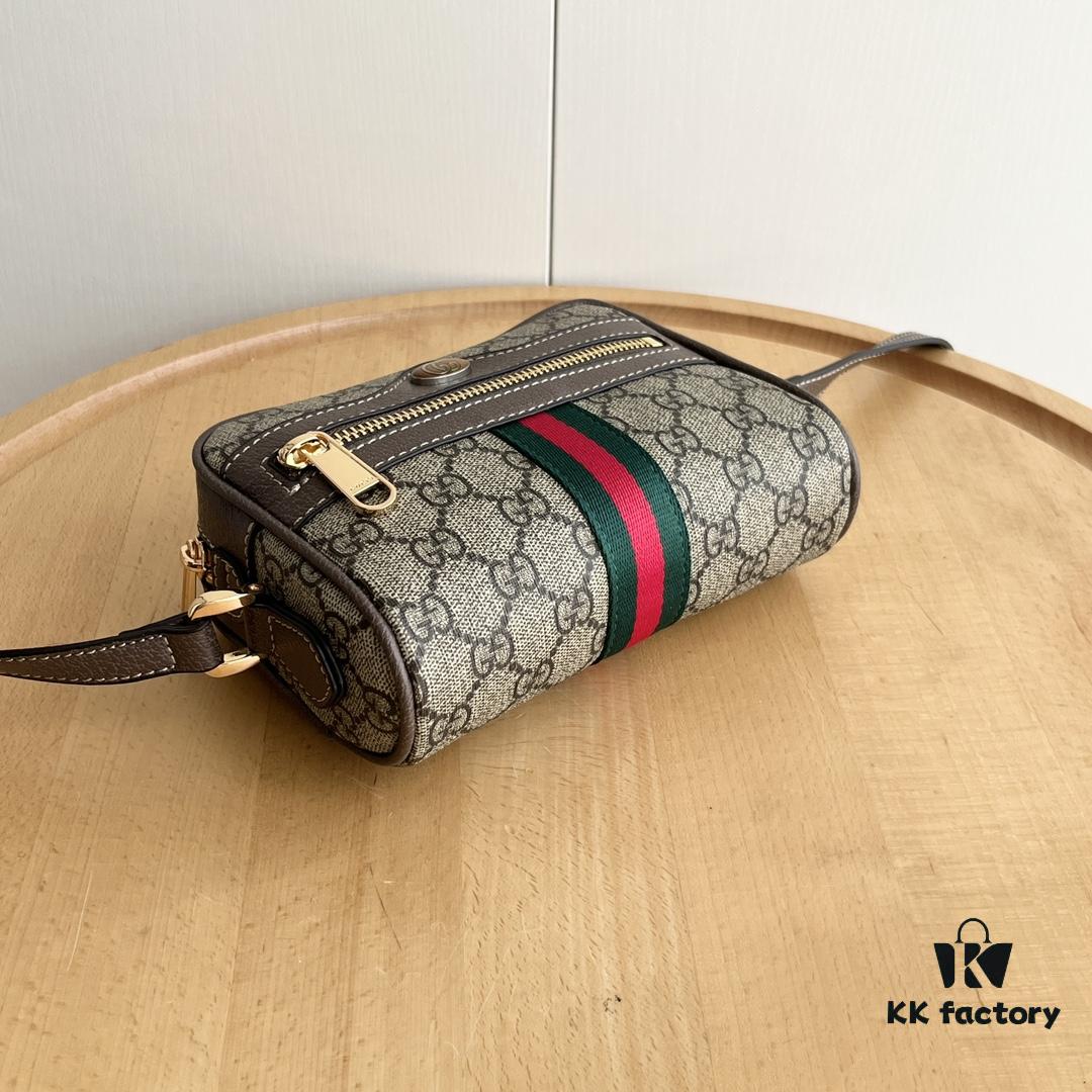 Gucci Ophidia Series Crossbody Bag Model 517350 Size 17.5*12*5.5cm Adjustable Strap with Key Holder