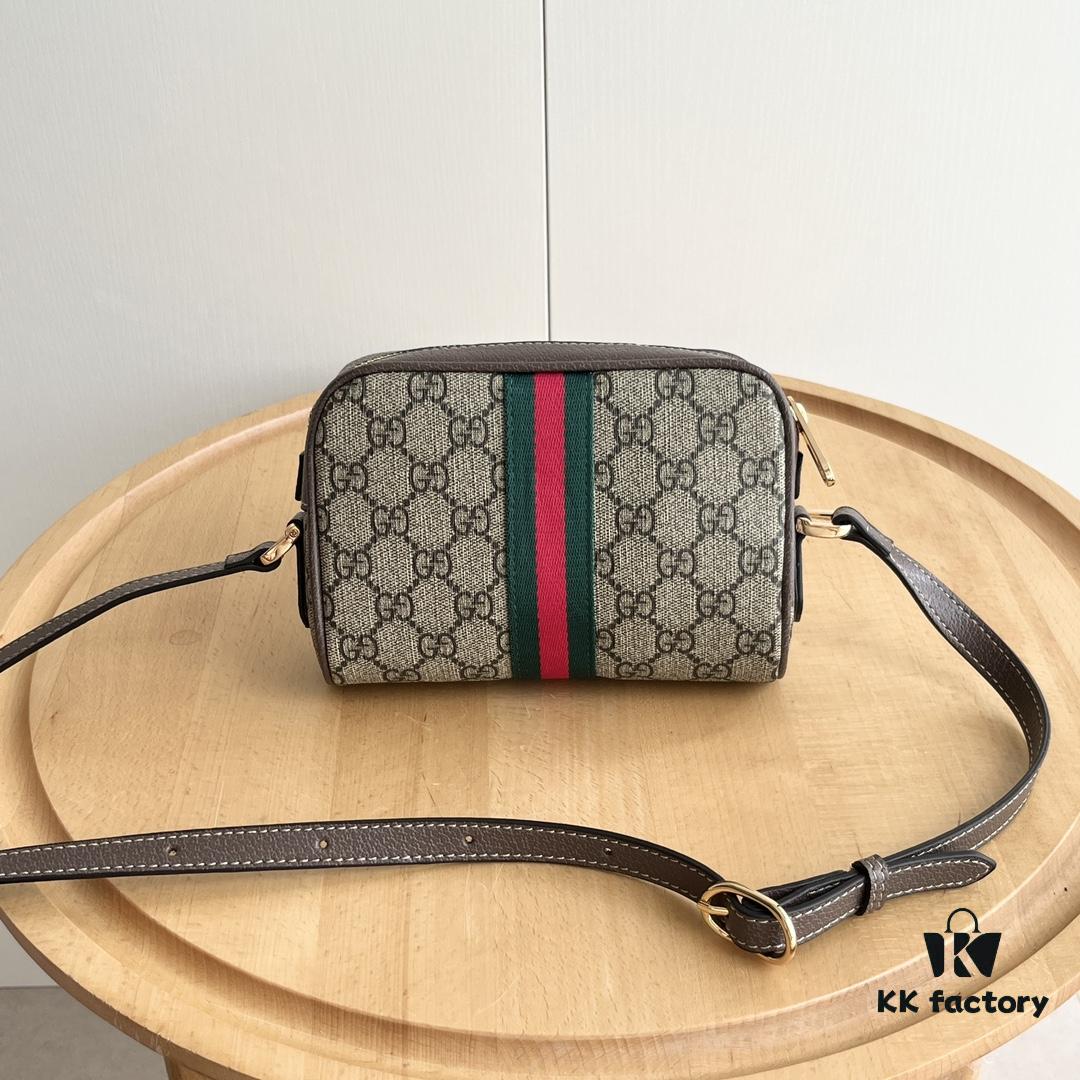 Gucci Ophidia Series Crossbody Bag Model 517350 Size 17.5*12*5.5cm Adjustable Strap with Key Holder