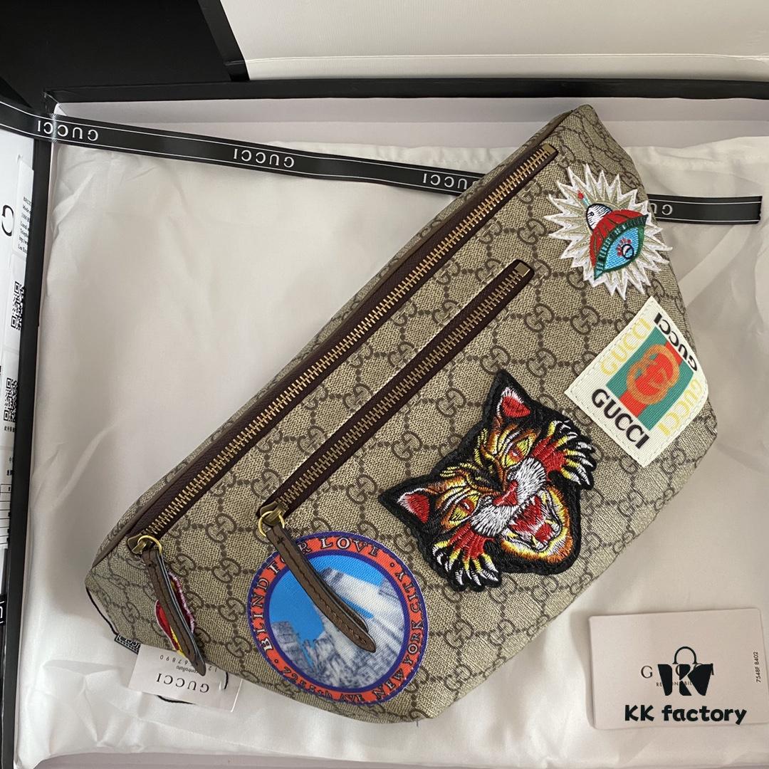 69308df26e68136f4d9a93fb Authentic Photo # Model: 529711 Embroidered Tiger Dimensions: 28x18x8cm. GG Ophidia Always Draws Inspiration from Travel with Various Fashionable Embroideries Such as Planet Motifs and Vintage-style Details, Retro Airmail-style Piping, and Classic Gucci Logo from the Archive Design Fanny Pack ✅ Waist Bag ✅