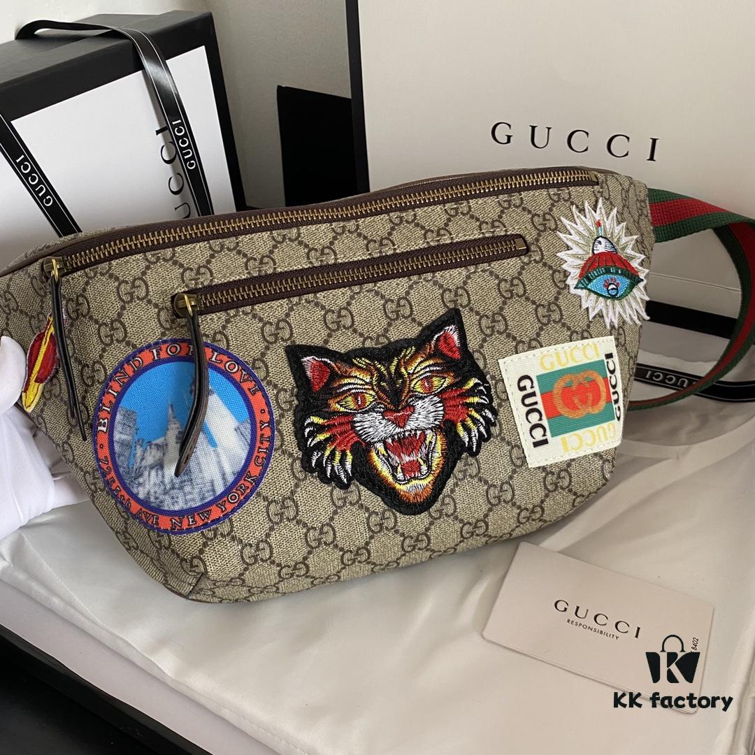 69308df26e68136f4d9a93fc Authentic Photo # Model: 529711 Embroidered Tiger Dimensions: 28x18x8cm. GG Ophidia Always Draws Inspiration from Travel with Various Fashionable Embroideries Such as Planet Motifs and Vintage-style Details, Retro Airmail-style Piping, and Classic Gucci Logo from the Archive Design Fanny Pack ✅ Waist Bag ✅