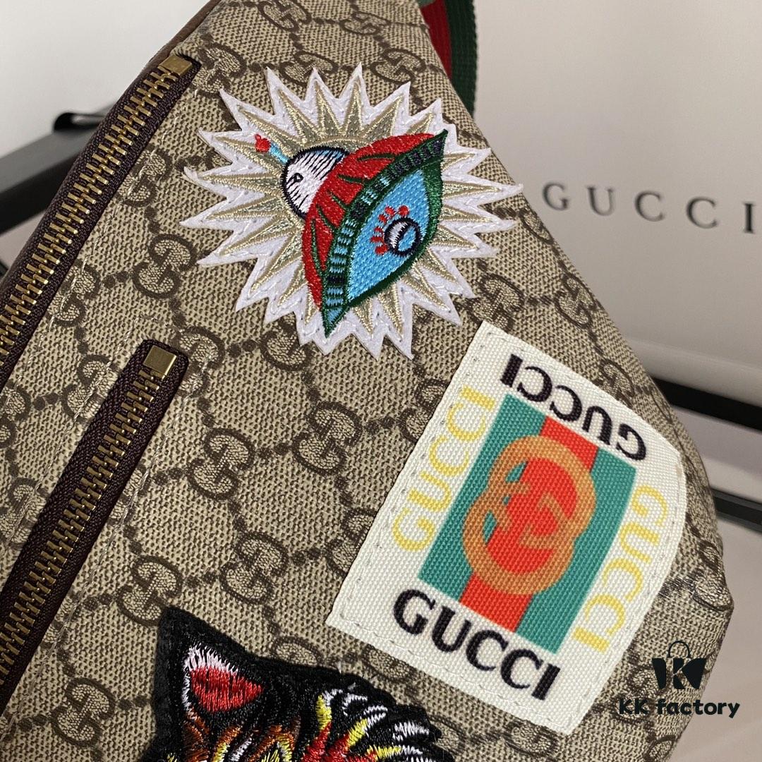 69308df56e68136f4d9a9400 Authentic Photo # Model: 529711 Embroidered Tiger Dimensions: 28x18x8cm. GG Ophidia Always Draws Inspiration from Travel with Various Fashionable Embroideries Such as Planet Motifs and Vintage-style Details, Retro Airmail-style Piping, and Classic Gucci Logo from the Archive Design Fanny Pack ✅ Waist Bag ✅