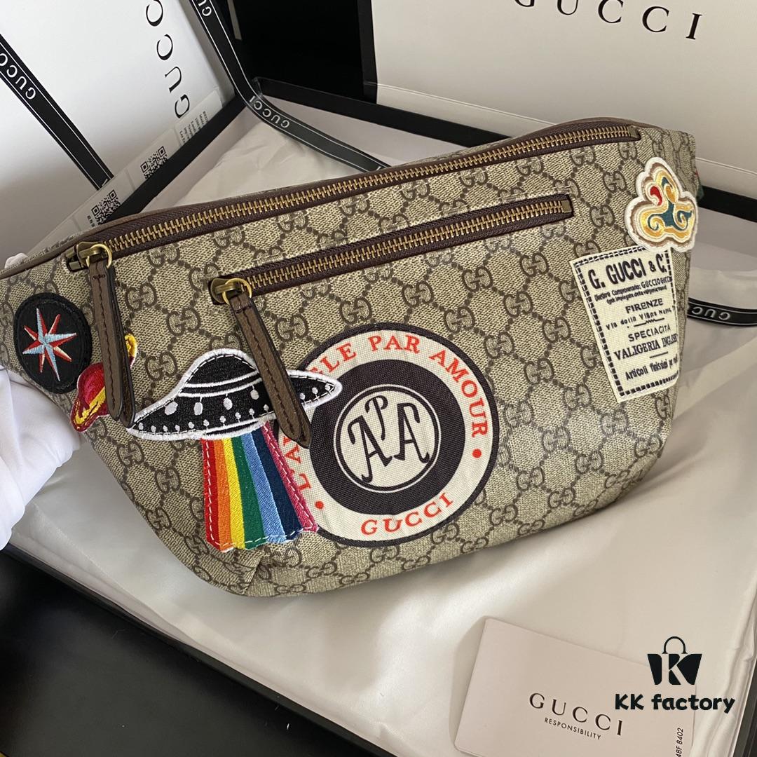 69308df76e68136f4d9a9404 Authentic Photo # Model: 529711 Embroidered Universe Size: 28x18x8cm. GG Ophidia Inspired by Vintage Aviation Mail Style with Planet Motif Embroidery Front Pocket Design Waist Bag Crossbody Bag