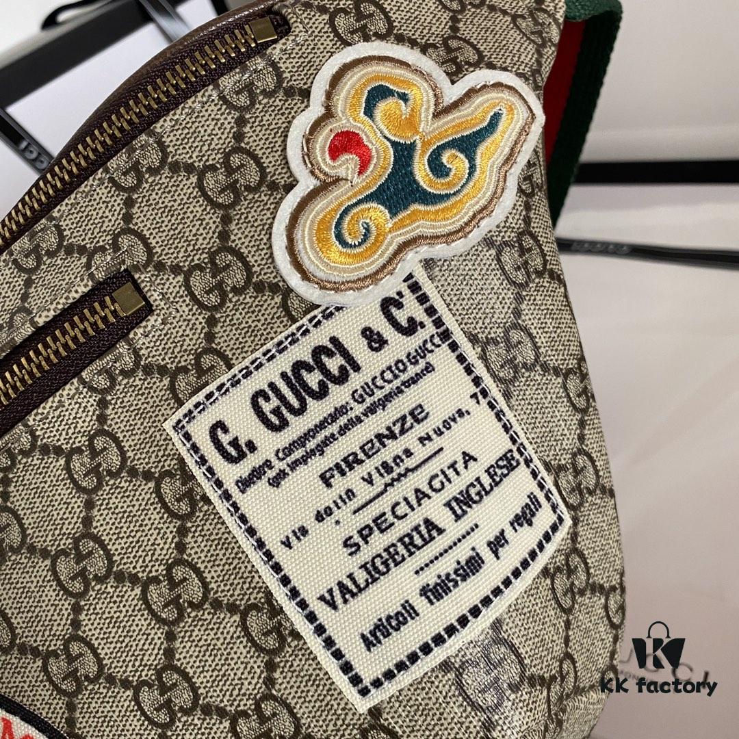 69308df96e68136f4d9a9408 Authentic Photo # Model: 529711 Embroidered Universe Size: 28x18x8cm. GG Ophidia Inspired by Vintage Aviation Mail Style with Planet Motif Embroidery Front Pocket Design Waist Bag Crossbody Bag