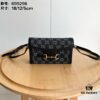 69308e226e68136f4d9a945d Gucci 1955 Horsebit Mini Crossbody Bag - Model: 699296 Black Denim