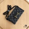 69308e236e68136f4d9a9461 Gucci 1955 Horsebit Mini Crossbody Bag - Model: 699296 Black Denim