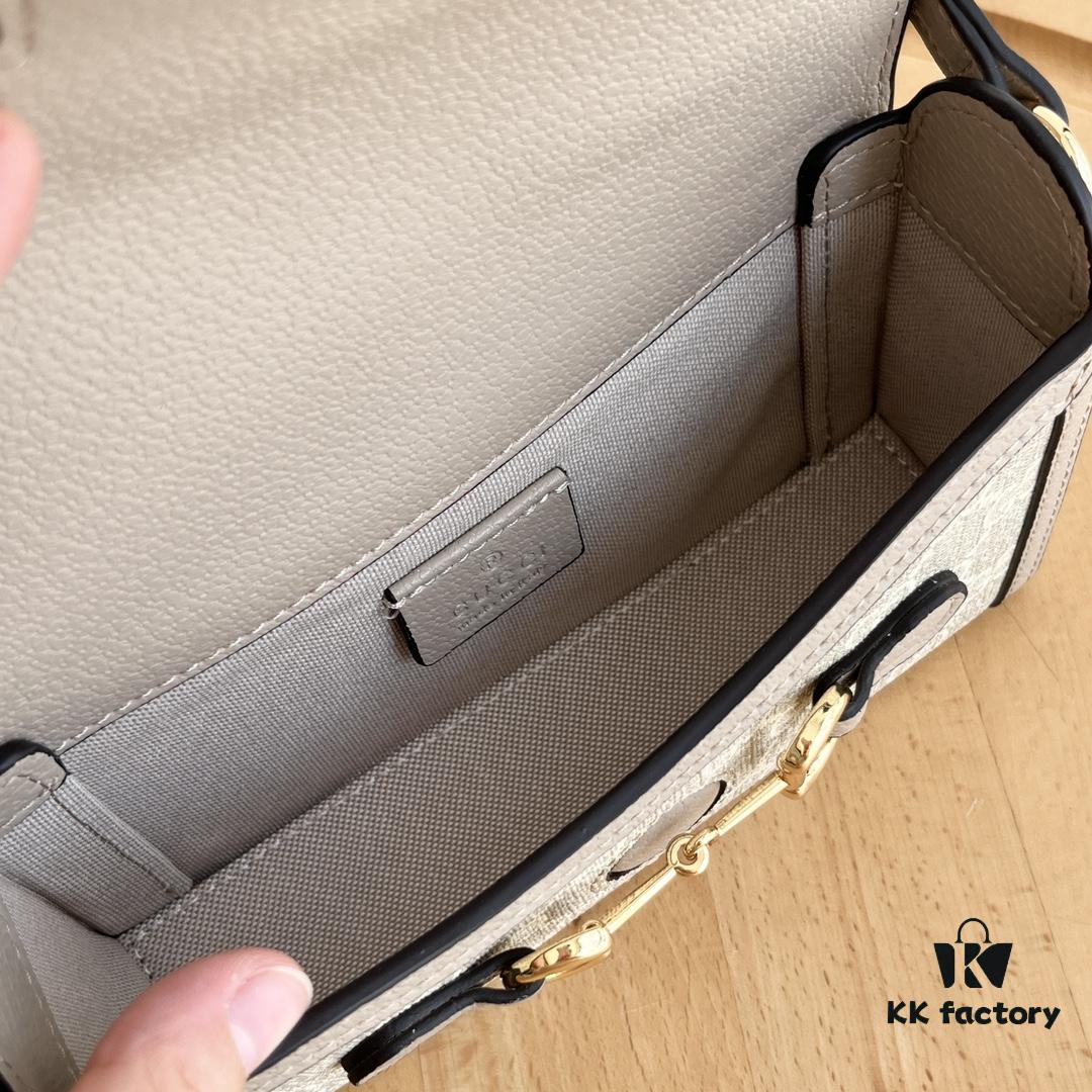 69308e396e68136f4d9a948c Gucci 1955 Horsebit Mini Crossbody Bag Model: 699296 Oatmeal
