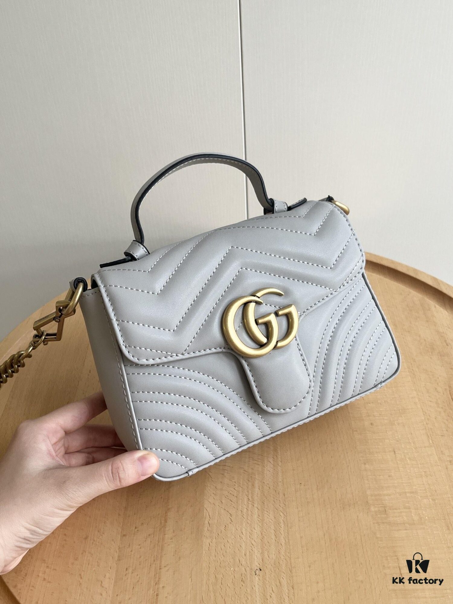 69308e526e68136f4d9a94be Upgraded Version Real Shot - Gucci Marmont Mini Messenger Bag, Model No. 583571 Gray