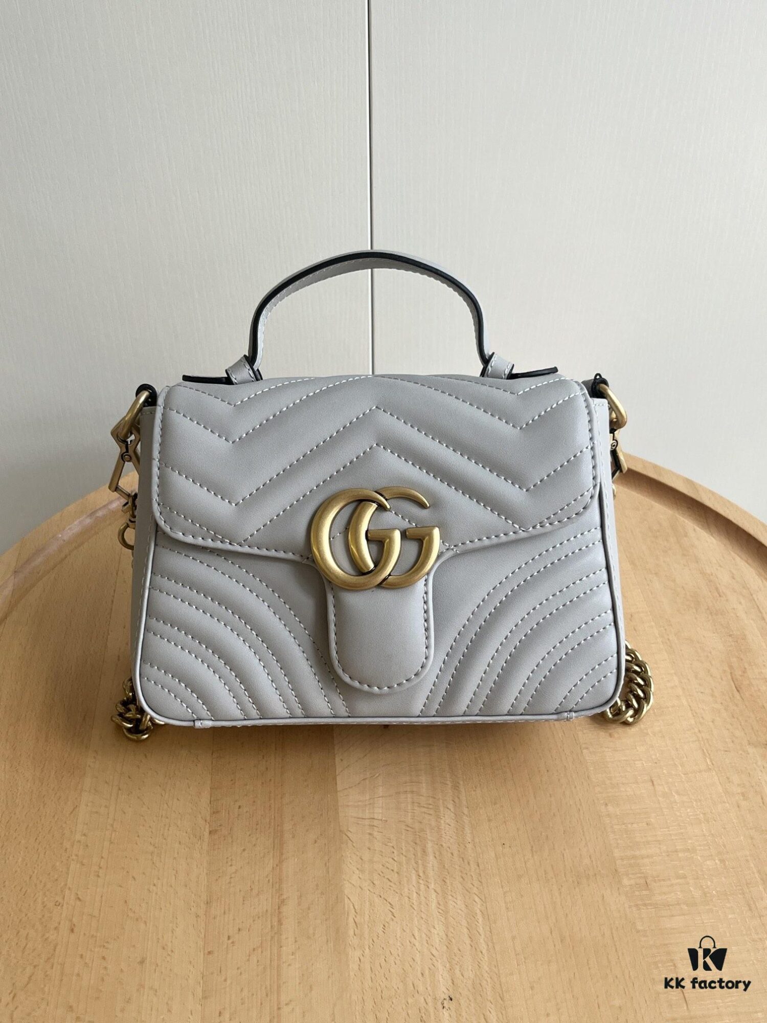 69308e536e68136f4d9a94bf Upgraded Version Real Shot - Gucci Marmont Mini Messenger Bag, Model No. 583571 Gray