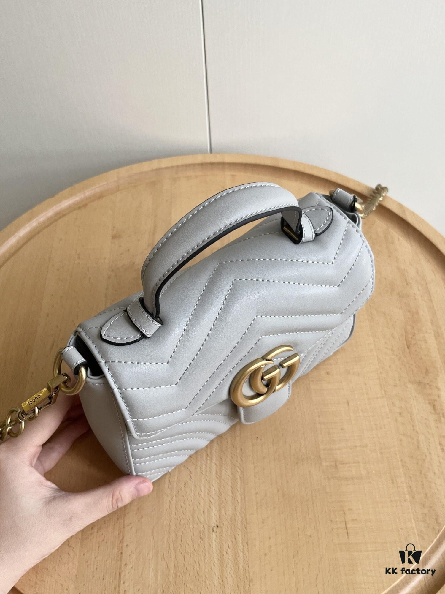 69308e536e68136f4d9a94c0 Upgraded Version Real Shot - Gucci Marmont Mini Messenger Bag, Model No. 583571 Gray