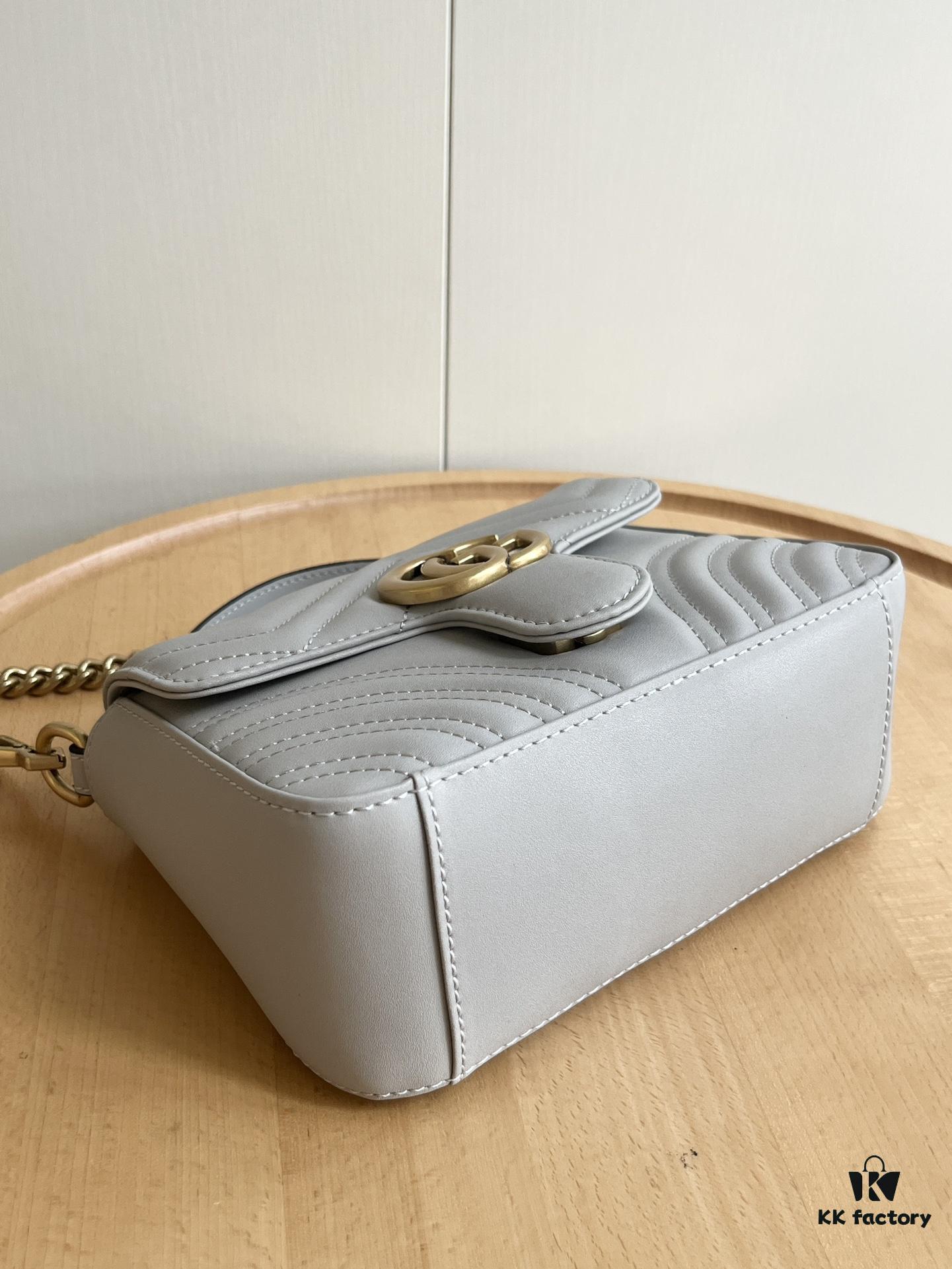 69308e536e68136f4d9a94c3 Upgraded Version Real Shot - Gucci Marmont Mini Messenger Bag, Model No. 583571 Gray