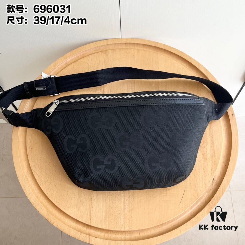 69308e6e6e68136f4d9a94f7 Gucci Super Double G Jumbo Series Waist Bag, Black Webbing Upgrade Version, Original Order Fabric + Tape, Adjustable Belt, Lightweight and High Capacity