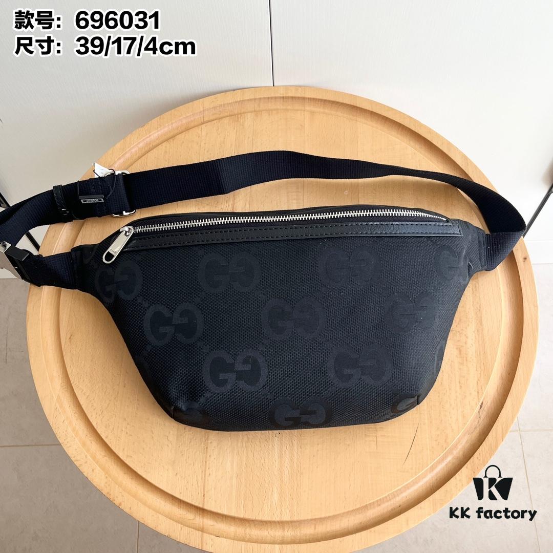 69308e6e6e68136f4d9a94f7 Gucci Super Double G Jumbo Series Waist Bag, Black Webbing Upgrade Version, Original Order Fabric + Tape, Adjustable Belt, Lightweight and High Capacity